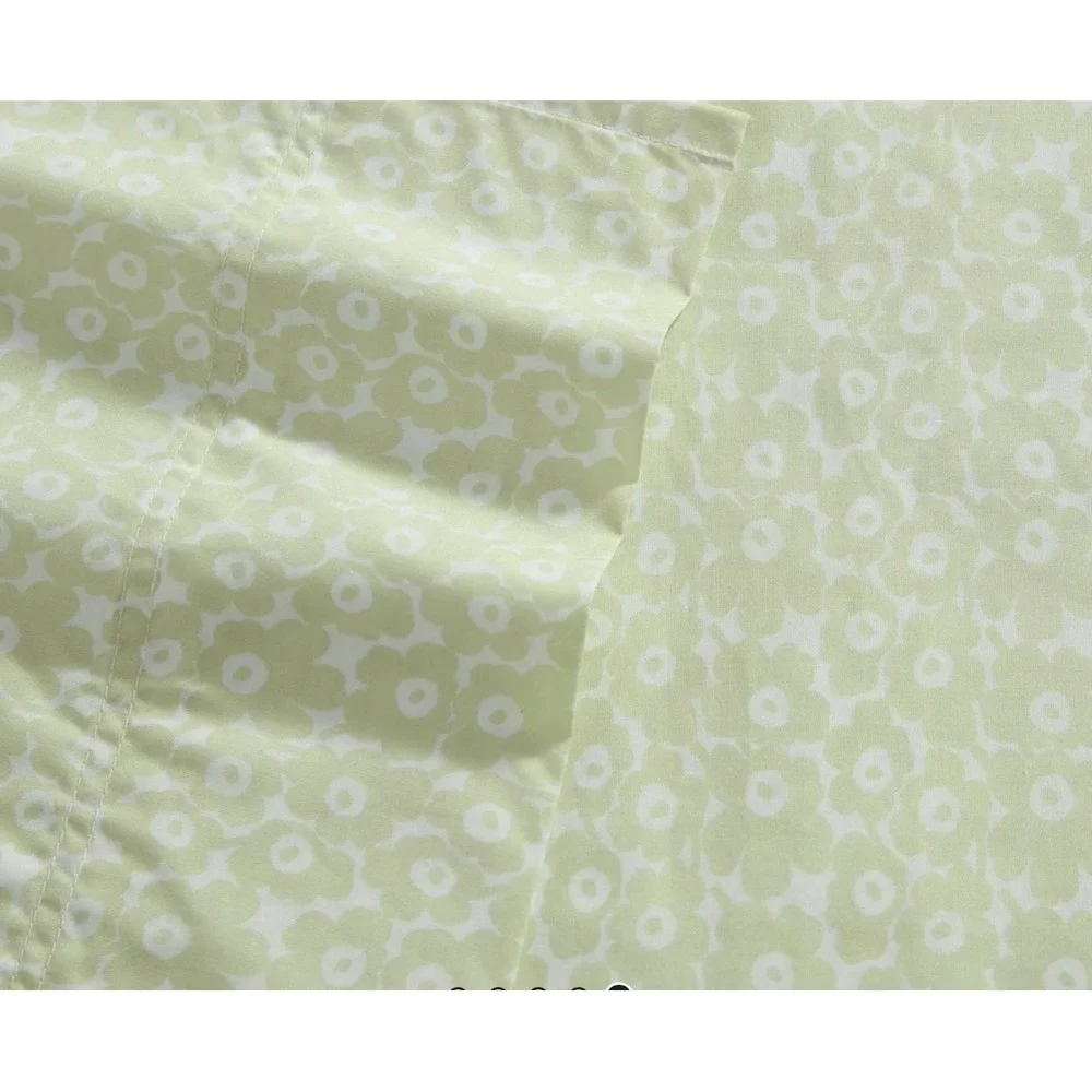 Marimekko Unikko Light Green Pillowcase Pair Standard Cotton Floral Maija Isola